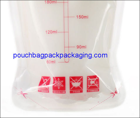 Sac d'emballage imprimé pour le stockage du lait maternel 200 ml, qualité alimentaire avec fermeture éclair sur le dessus fournisseur