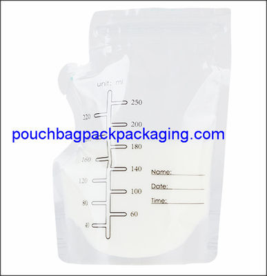 Sac d'emballage de stockage de lait maternel de 250ml, sacs de conteneur de stockage de congélateur d'allaitement fournisseur