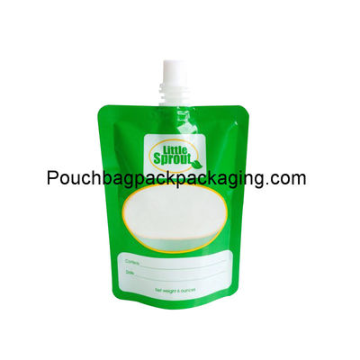 Pochette à bec vertical de 6 oz avec fenêtre pour l'eau, le jus ou le lait fournisseur