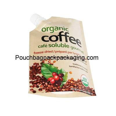 Pochette à bec kraft debout, pochette à café personnalisée 100g ou 352ml fournisseur