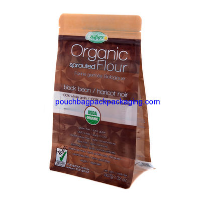 Pochette à fond plat à quatre joints, sacs à soufflet à fond debout pour l'emballage fournisseur