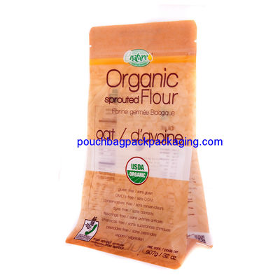 Pochette à fond plat à quatre joints, sacs à soufflet à fond debout pour l'emballage fournisseur