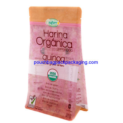 Pochette à fond plat à quatre joints, sacs à soufflet à fond debout pour l'emballage fournisseur