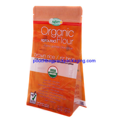 Sac à soufflet à fond plat personnalisé, sacs en polyéthylène à soufflet debout pour la nourriture fournisseur