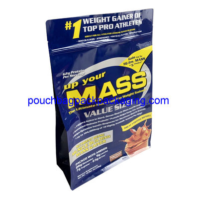 Pochette debout à fond plat avec fermeture éclair, sac à soufflet à fond quadruple fournisseur