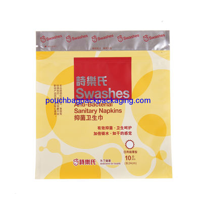 Sac à fermeture éclair imprimé avec encoche de déchirure, pochette à fermeture éclair personnalisée fournisseur