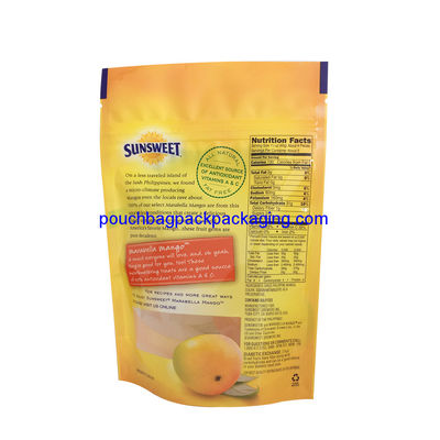 Pochette marron avec fenêtre et fermeture éclair pour emballage alimentaire fournisseur