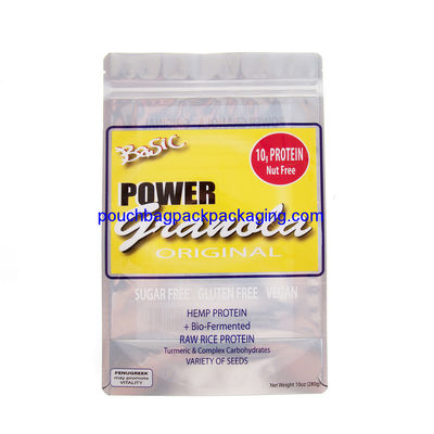 Pochette debout en aluminium avec fermeture éclair, sac debout avec fermeture éclair pour poudre de protéine fournisseur