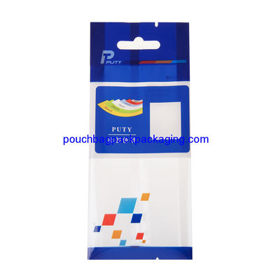 Sac à soufflet latéral imprimé avec trou de suspension, pochette à soufflet latéral avec encoche de déchirure fournisseur