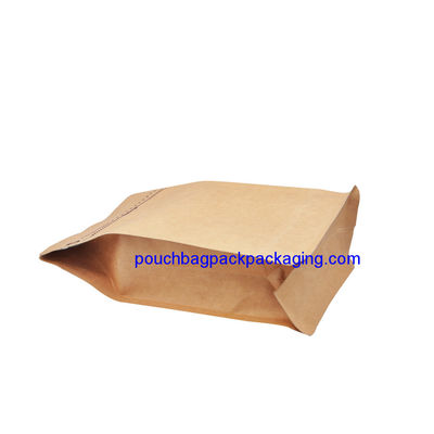 Sac en papier kraft à fond plat, sac de poche kraft à fond plat pour la nourriture fournisseur