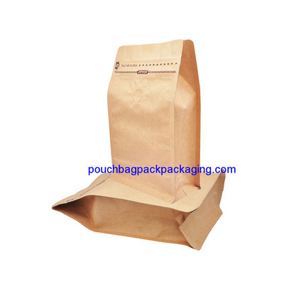 Sac en papier kraft à fond plat, sac de poche kraft à fond plat pour la nourriture fournisseur