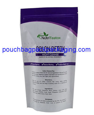 Sachet de thé debout avec impression, pochette de sac debout refermable fournisseur