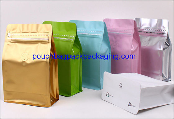 Sac de café à fond bloc avec fermeture à glissière avant pour emballage de 250 g 500 g 1 kg fournisseur