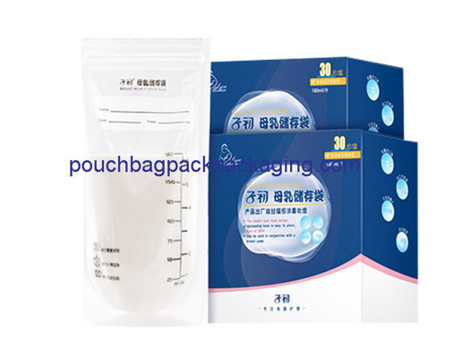 Preuve de fuite liquide en plastique de double fermeture éclair d'individu de sac de congélateur de lait maternel fournisseur
