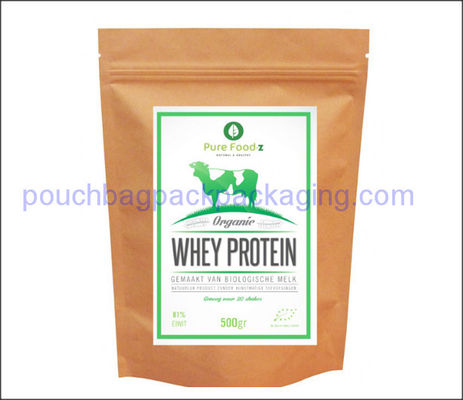 Sac d&#39;emballage Kraft, pochette en papier, doypack kraft pour protéines fournisseur