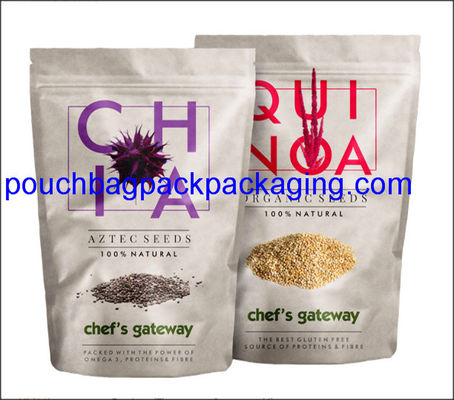 Pochette debout, doypack avec fermeture éclair et encoche de déchirure pour appât pour oiseaux fournisseur