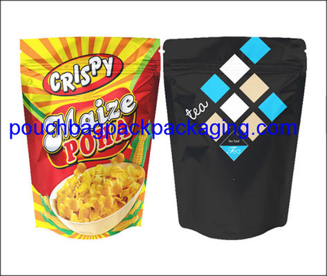 Pochette debout, doypack avec fermeture éclair et encoche de déchirure pour appât pour oiseaux fournisseur