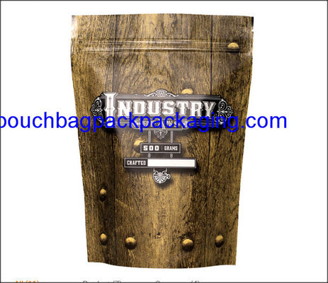 Pochette stand up avec zip, doypack avec zip impression complète pour café 250g fournisseur