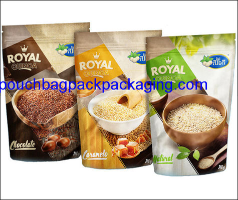 Pochette debout, fermeture éclair, doypack imprimé doré avec fermeture éclair pour bonbons 25,6 OZ, 1,6 LB, 726 g fournisseur