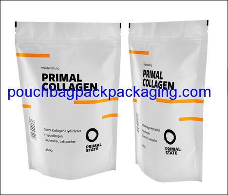 Pochette debout pour casquette femme avec fermeture éclair, doypack à fermeture éclair avec impression blanche fournisseur