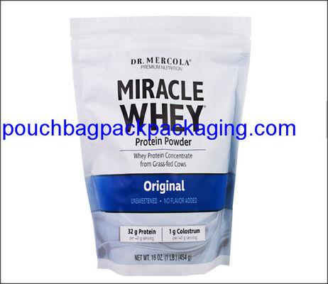Pochette debout avec fermeture éclair, sac debout, doypack pour emballage de poudre 454g 16OZ fournisseur