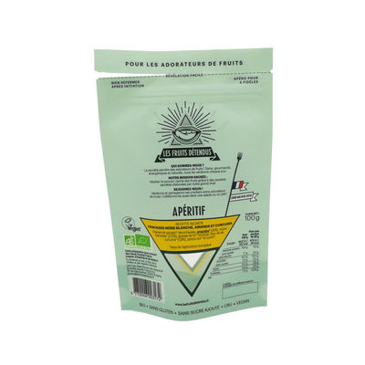 Sac biodégradable à fermeture éclair imprimé personnalisé, sac debout compostable avec fenêtre fournisseur