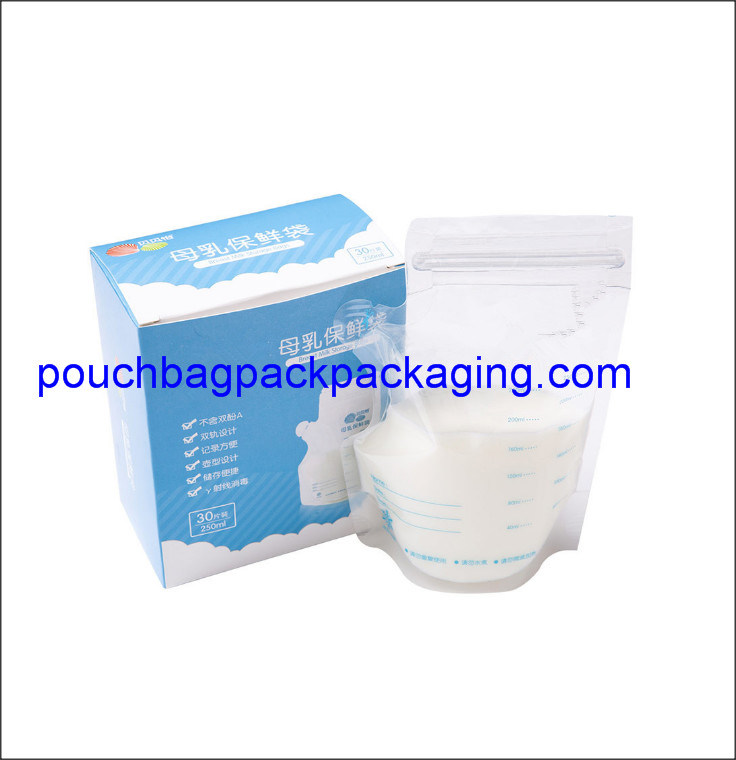 Sac d'emballage de stockage de lait maternel de 250ml, sacs de conteneur de stockage de congélateur d'allaitement fournisseur