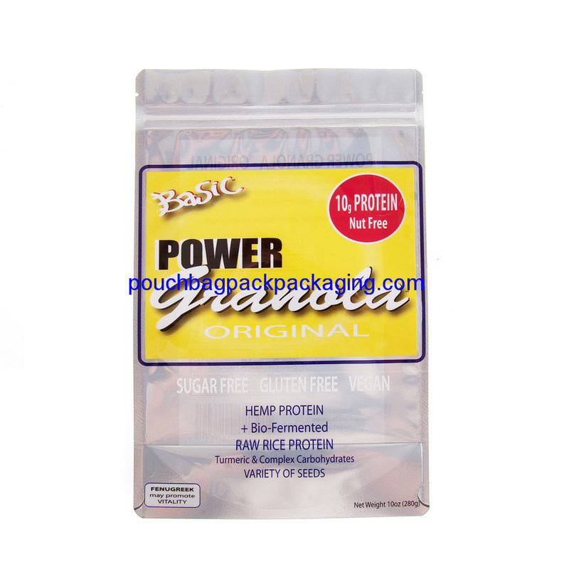 Pochette debout en aluminium avec fermeture éclair, sac debout avec fermeture éclair pour poudre de protéine fournisseur