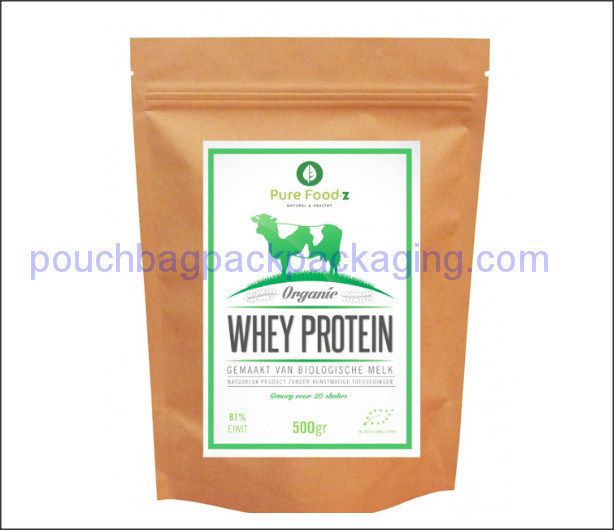 Sac d&#39;emballage Kraft, pochette en papier, doypack kraft pour protéines fournisseur