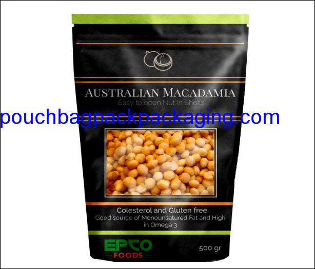 Pochette debout refermable, sacs à fermeture éclair en mylar en aluminium mat, doypack avec fenêtre pour graines de soja 500g fournisseur