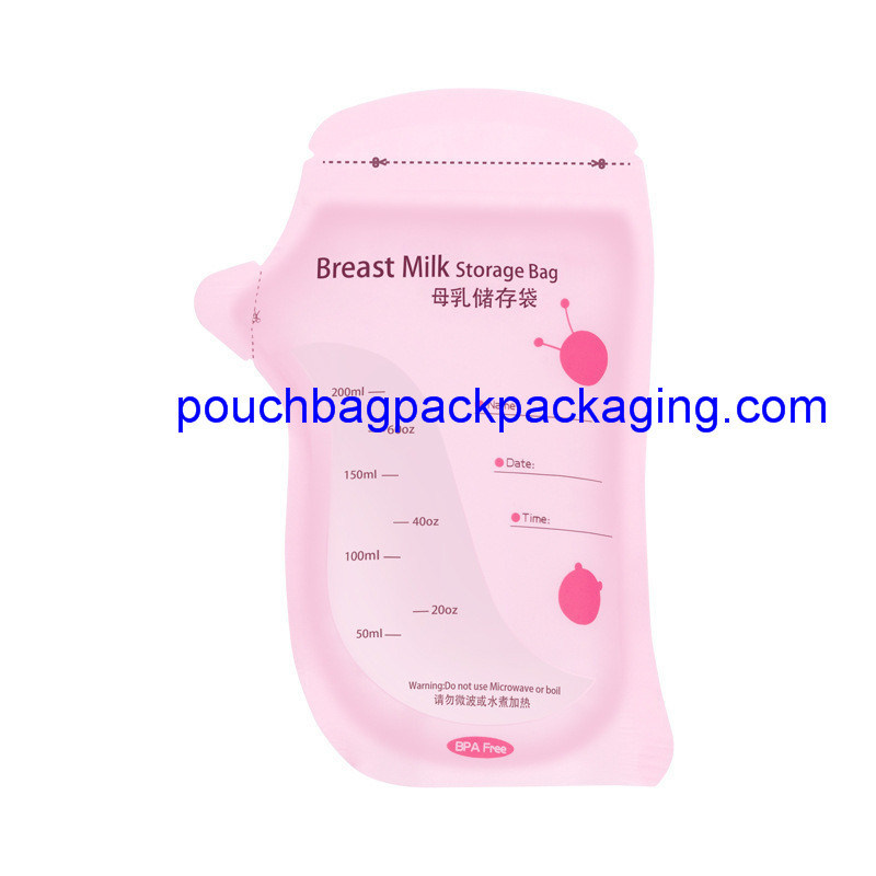 Sac de stockage de lait maternel de 200 ml, paquet de forme adorable, double fermeture éclair étanche fournisseur